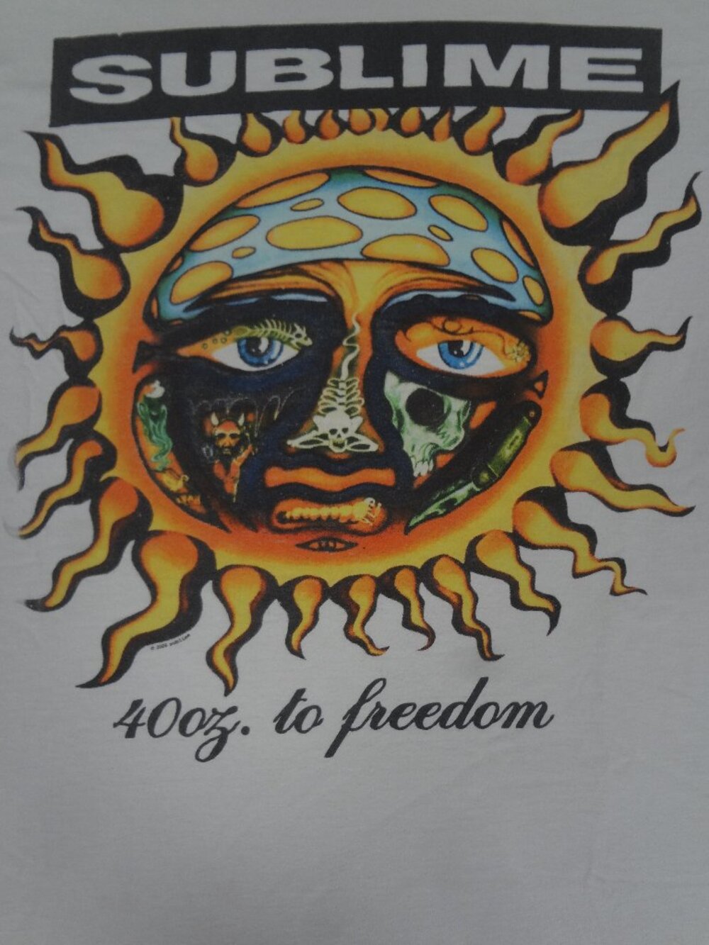 VINTAGE Y2K SUBLIME 40OZ OF FREEDOM WHITE MEDIUM T-SHIRT M73 *SPOT C PICS